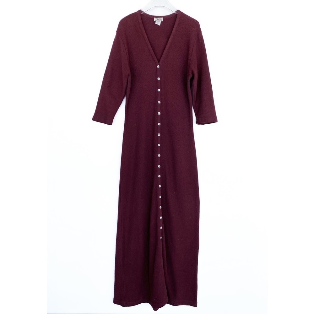 Vtg Full button front dress floor length Galos Collection Womens size S